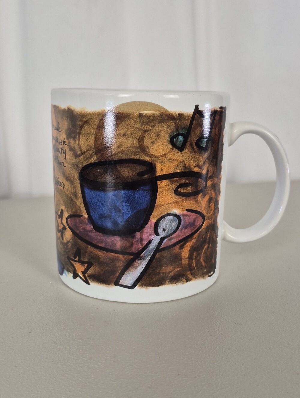 Starbucks Vintage 1998 Whimsical Art Coffee Break Essentials Mug - Jumbo 20 oz.